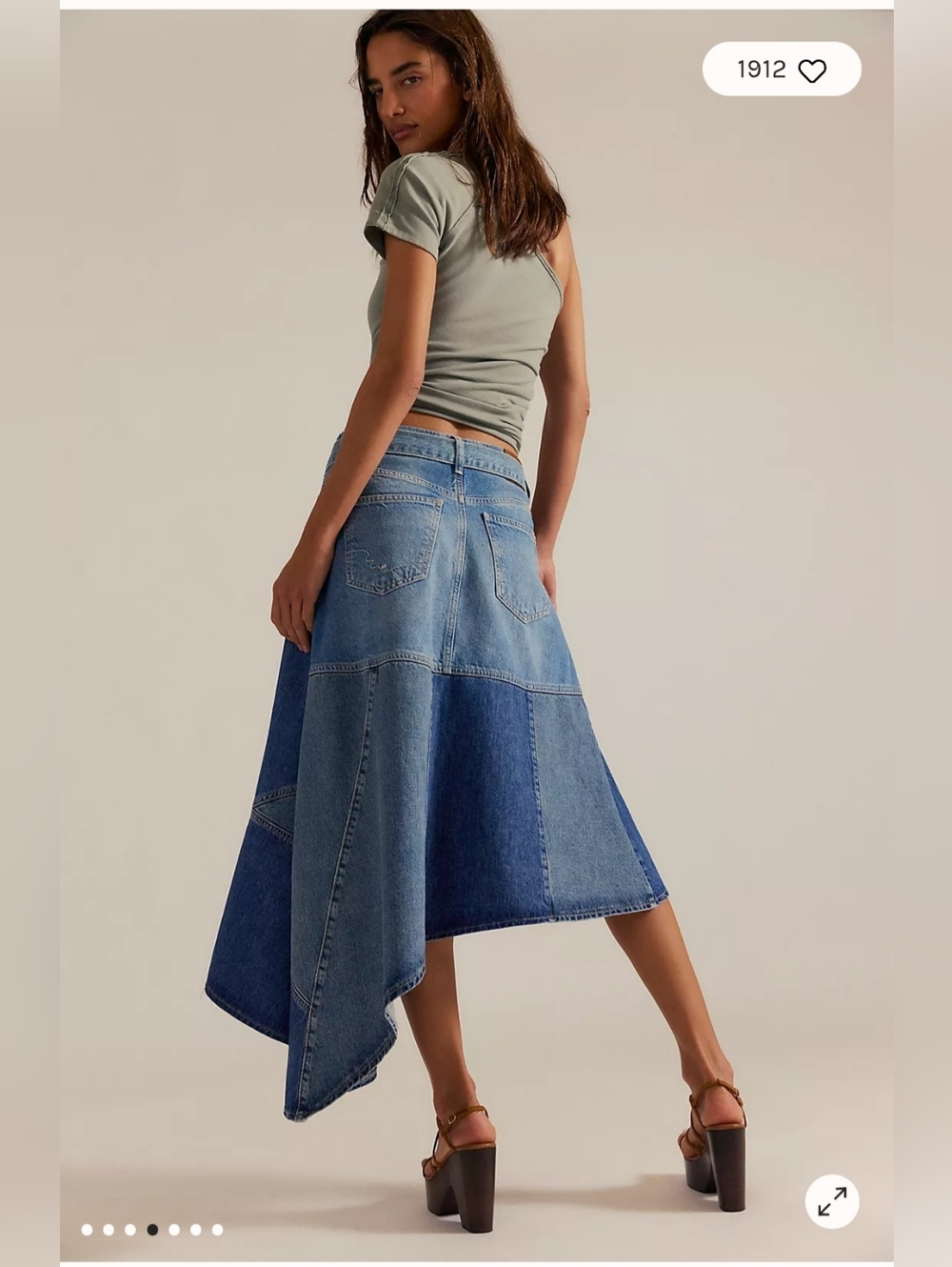 NWOT We The Free Piece Of Work Denim Midi Skirt - Picture 2 of 15